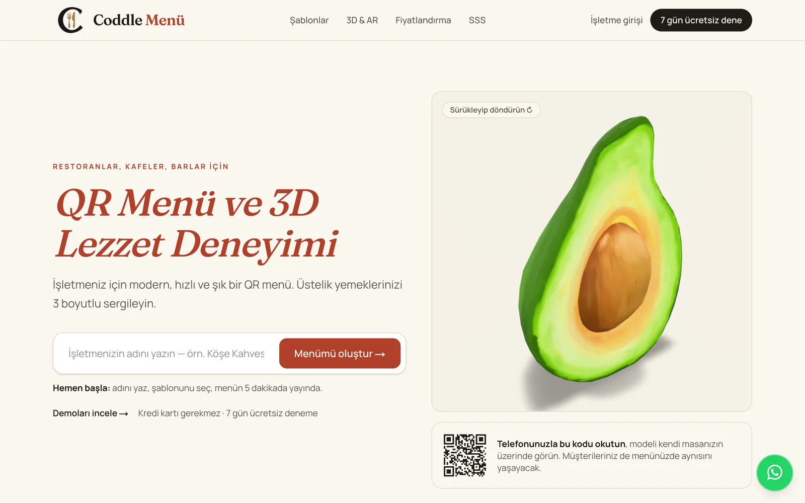 Coddle Menü — QR Menü
